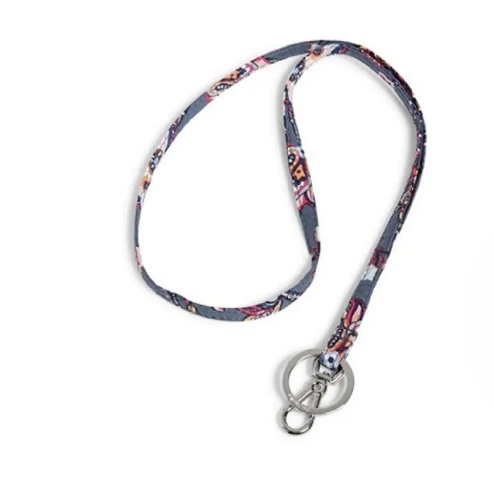 Vera Bradley Wide Lanyard Felicity Paisley Blue Pink Floral 26737-R85 NWT